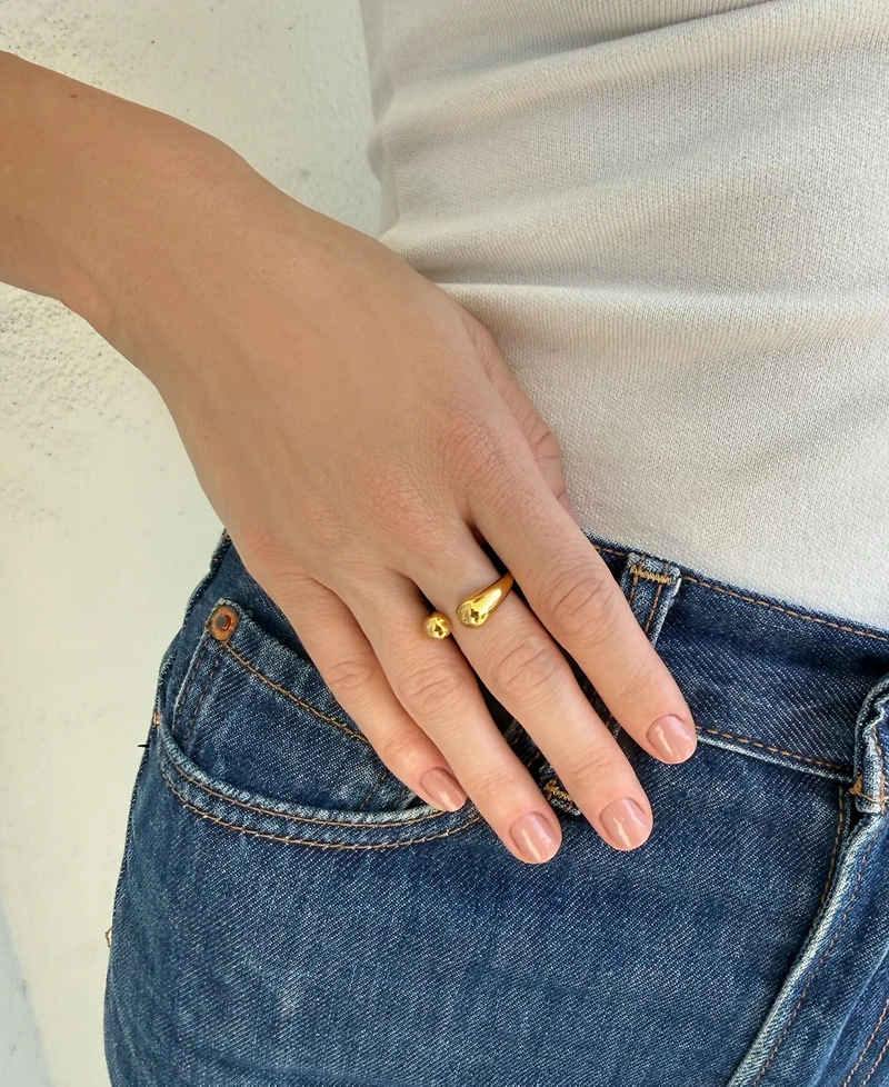 Adornia Tarnish Resistant Gold Hug Ring