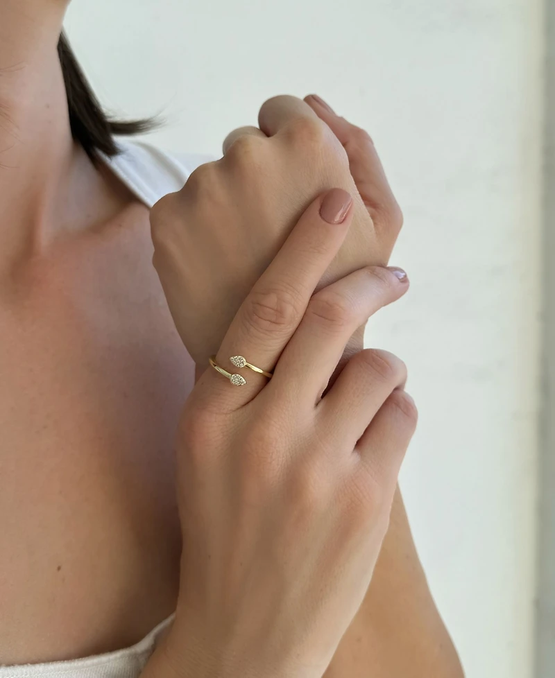 Adornia Gold Cubic Zirconia Overlap Petals Ring