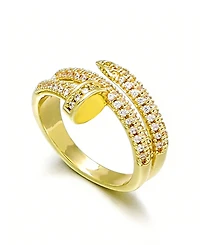 Adornia Gold Cubic Zirconia Double Wrap Nail Ring