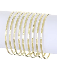 Adornia Gold-Plated 9-Piece Thin Bangle Bracelet Set