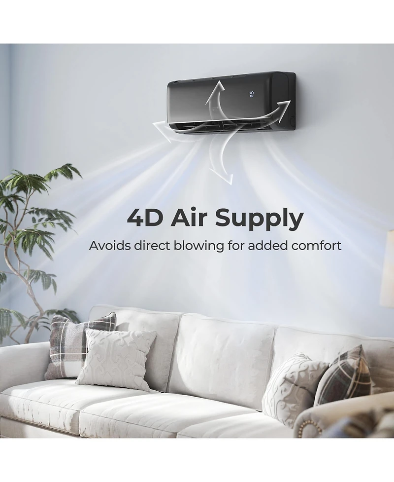 Costway 9100BTU Wifi Enabled Mini Split Ac 20.5 SEER2115V Inverter Air Conditioner
