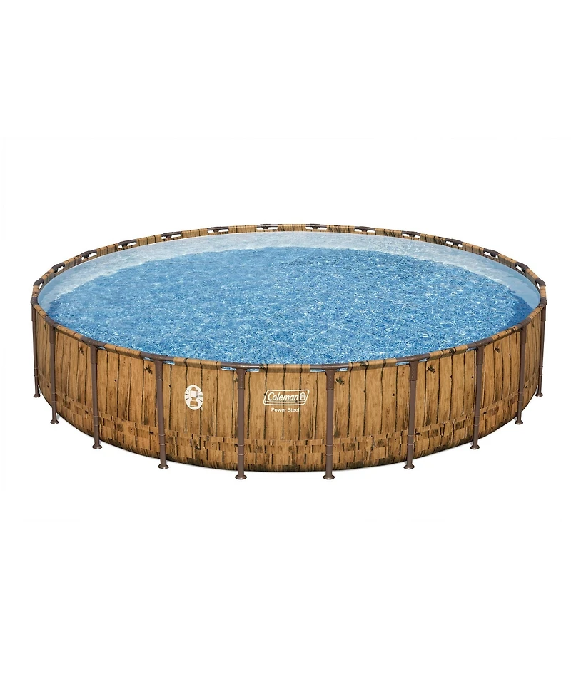 Coleman Power Steel 24' x 52" Metal Frame Round Above Ground Swimming Pool Set