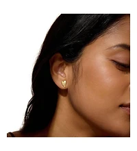 Satya Jewelry Sacred Connection Heart Lotus Stud Earrings