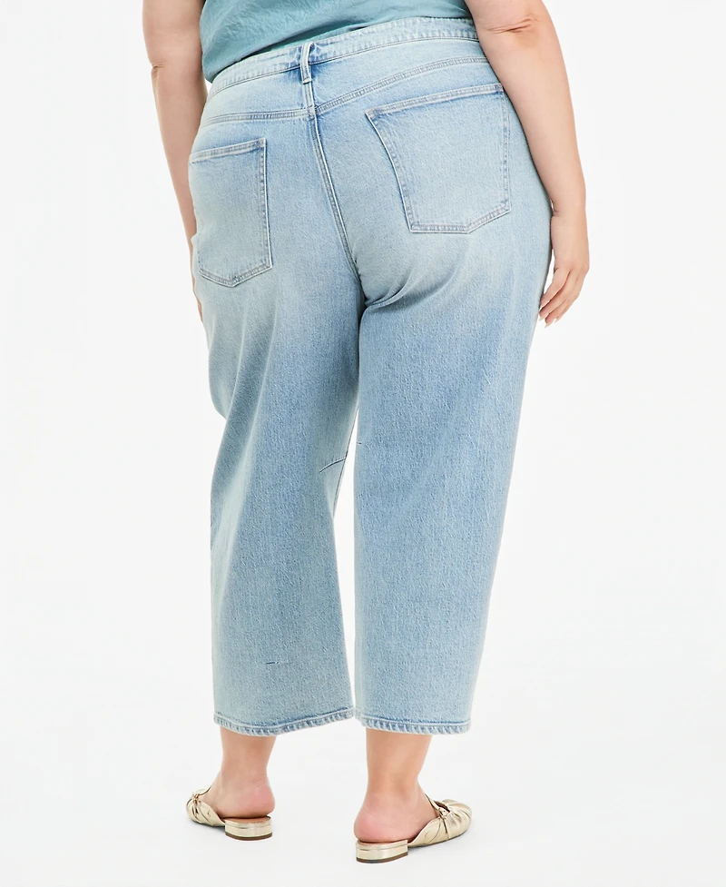 On 34th Trendy Plus Ames Barrel-Leg Jeans, Macy's Exclusive