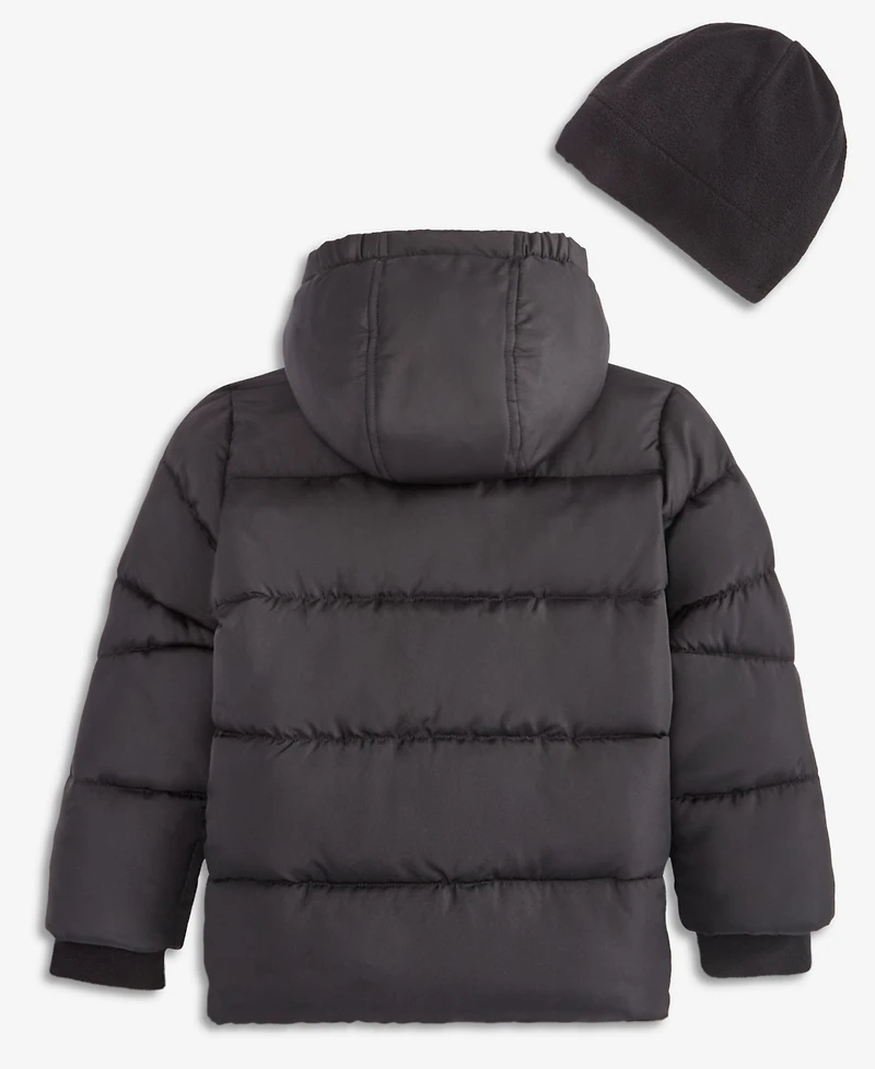 S Rothschild & Co Boys' 2T-5T Solid Quilted Puffer Coat and Fleece Hat (while supplies last)