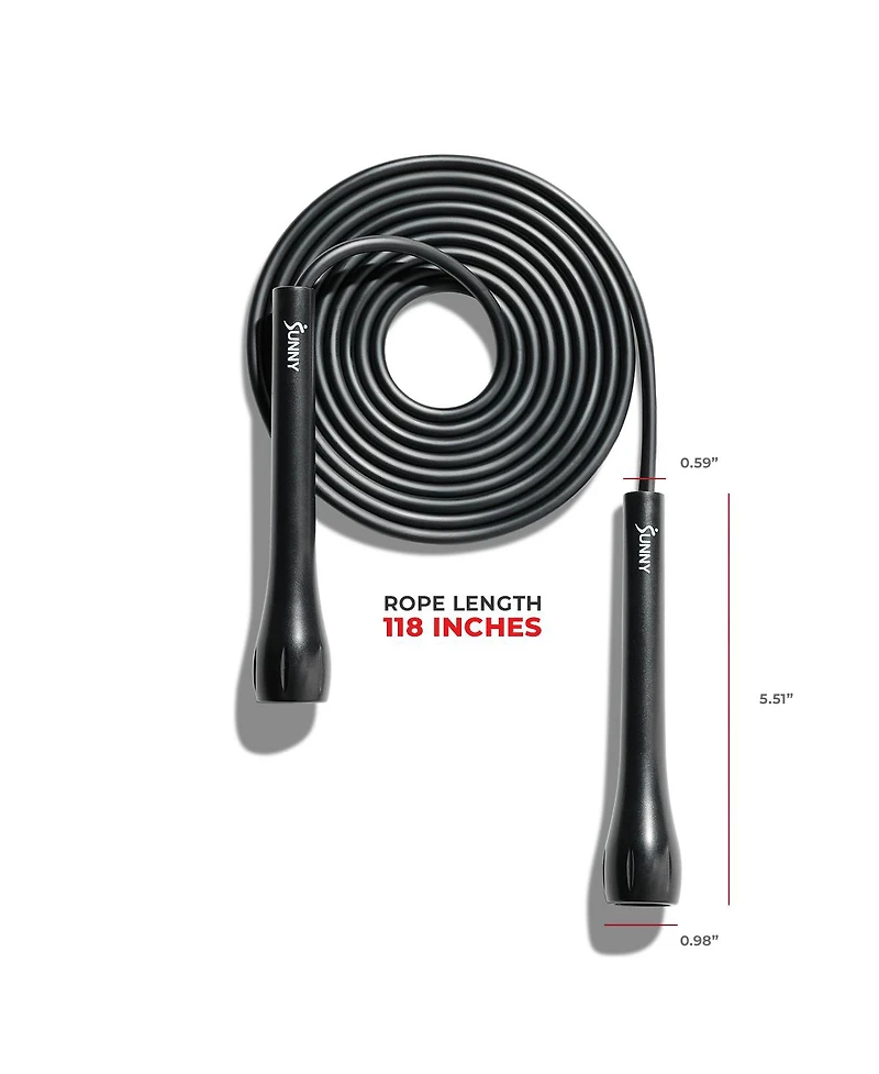 Sunny Health & Fitness Exercise Jump Rope, Lightweight & Portable Silicone Infusedwith Durable Handles & Adjustable Exercise Rope