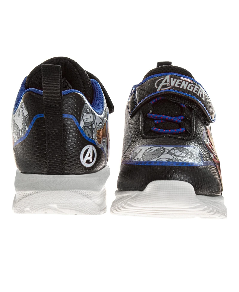 Marvel Toddler Avengers Light Up Sneakers Boys ( 7 to 12 ) Iron Man and Captain America Superhero Design Action Ready
