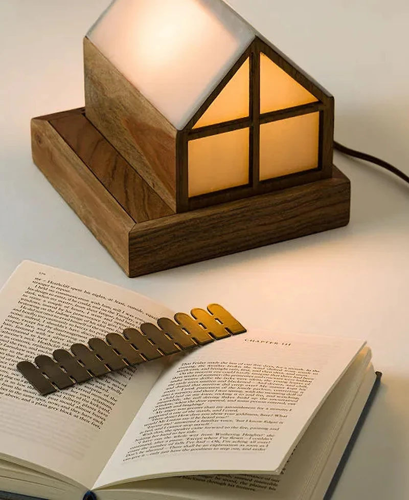 Uncommon Goods Cozy Cottage Book Stand Lamp