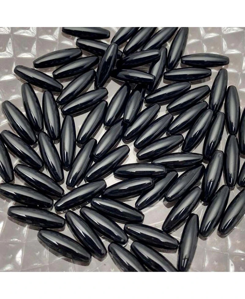 Sevorley 650Pcs Black Acrylic Tube-Shaped Loose Beads for Diy Jewelry