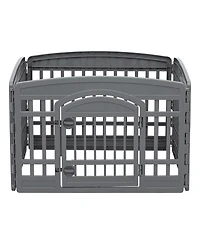 Iris Usa Exercise Pet Playpen Plastic 4 Panel Gate with Door for Dogs