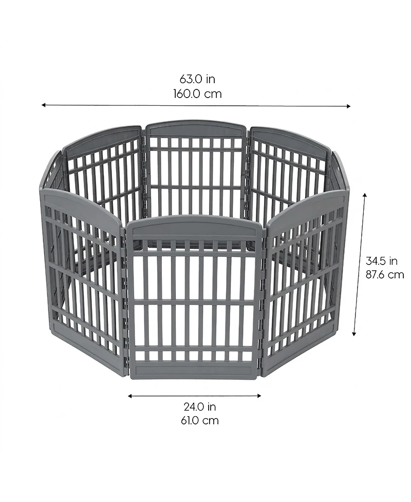 Iris Usa 34 Exercise Pet Playpen, Large Plastic Gate with Door for Dogs