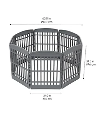 Iris Usa 34 Exercise Pet Playpen, Large Plastic Gate with Door for Dogs