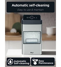 Orgo The Nugget Countertop Ice Maker, Makes 33 lbs. in 24 hours, Nugget Shaped Ice In 2 Sizes, Stainless Steel Ice Maker, Includes Scoop