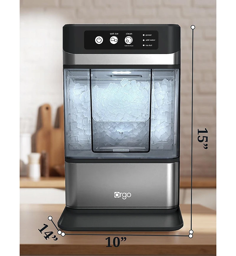 Orgo The Denali Countertop Ice Maker, Makes 50 lbs. in 24 hours, Nugget-Shaped Ready In 8-10 Minutes, Self-Cleaning, Includes Scoop, RDC4733