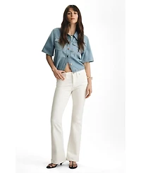 Mavi Jeans Women's Sydney High Rise Flare Off White Gold Premium