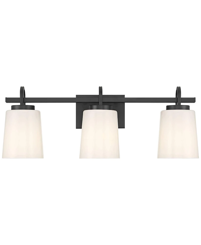 Possini Euro Design Barnes 24" High 3 Light Bathroom Vanity Wall Lamp Light Fixture Mount Over The Sink Mirror Hardwired