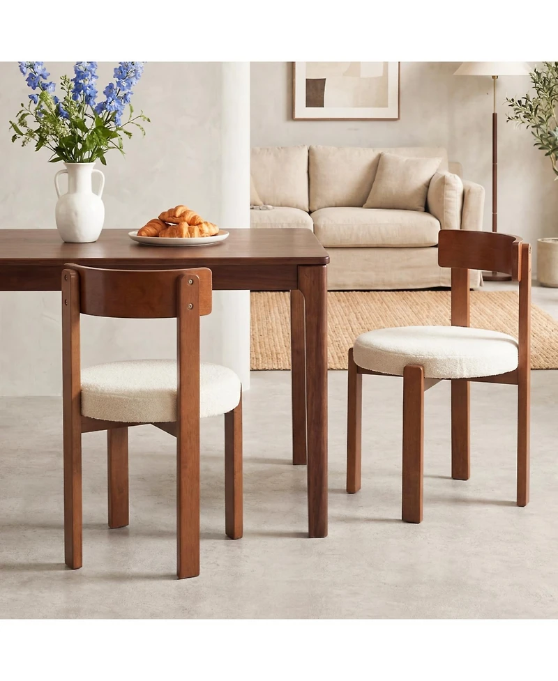 Slickblue Set of 2 Modern Dining Chairs with Wooden Legs
