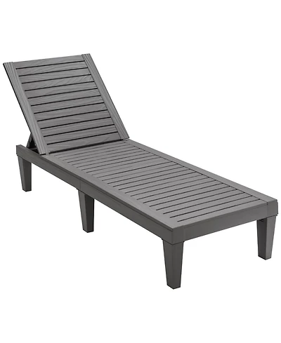 Sugift 5-Position Adjustable Pp Outdoor Chaise Lounge Chair, 75 x 23 in