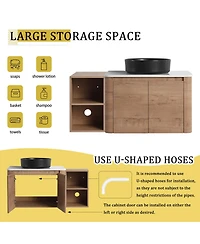 Sillysis Wall Mounted Bathroom Vanity with Ceramic Vessel Sink