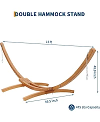 gaomon Wood Hammock Stand Only, Max 475 Lbs, Heavy Duty Weatherproof Wood Hammock Stand for Outdoor, Indoor, Garden, Patio, Backyard
