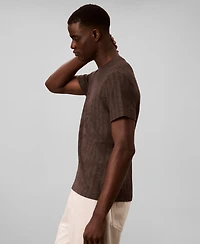 Calvin Klein Men's Vertical Stripe Textured Crewneck T-Shirt