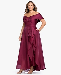 Xscape Plus Off-The-Shoulder Sleeveless Gown