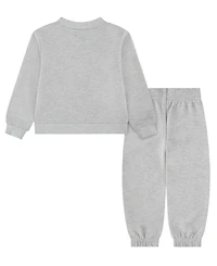 Jordan Boys' 4-7 Striped Fleece Long-Sleeve Top and Pants, 2-Piece Set