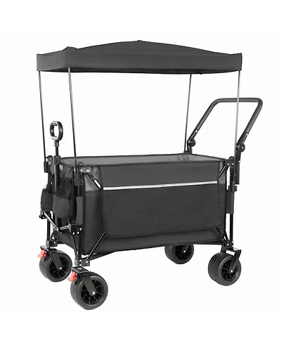 Streamdale Furniture Multi-Functional Folding Wagon Cart with Canopy 480lbs Capacity