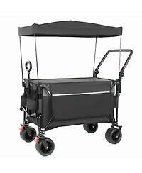 Streamdale Furniture Multi-Functional Folding Wagon Cart with Canopy 480lbs Capacity
