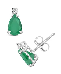Sapphire (1-7/8 ct. t.w.) & Diamond Accent Stud Earrings 14k White Gold (Also Emerald Ruby)
