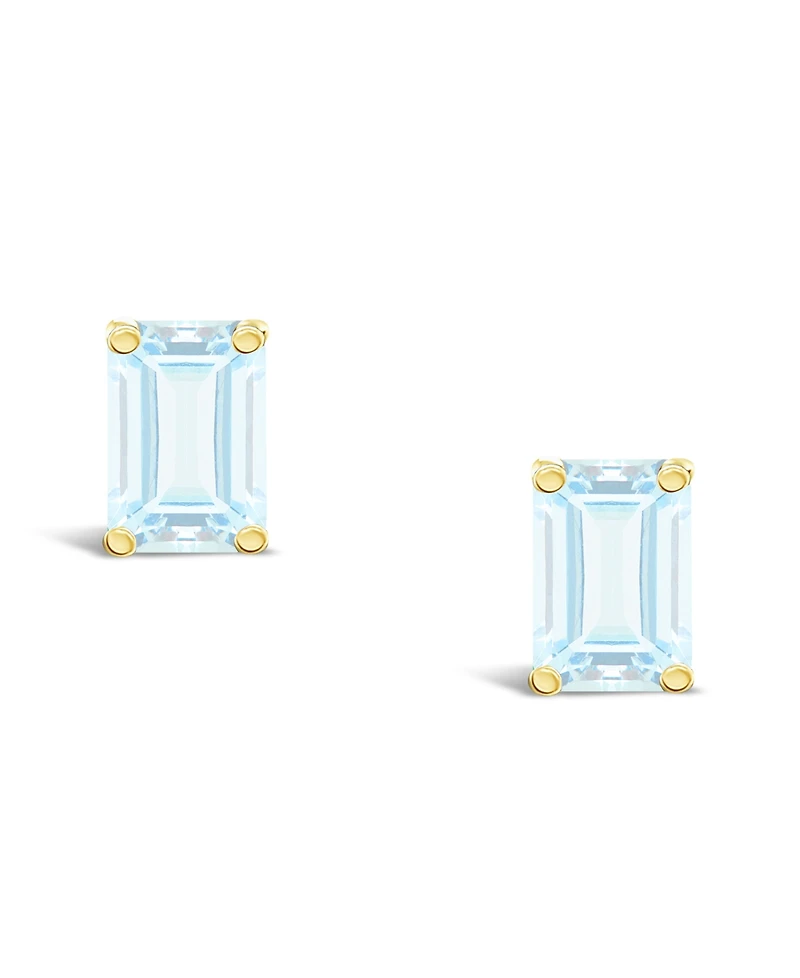 Aquamarine (1 ct. t.w.) Stud Earrings 14K Yellow Gold or White