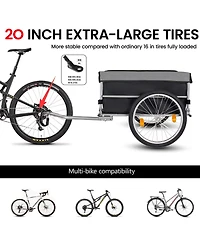 Streamdale Furniture Foldable Bicycle Cargo Trailer with 20inch Wheels and Removable Cover
