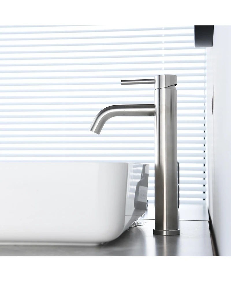 Midola Single Hole Single Handle Bathroom Sink Faucet, Modern Design, Easy to Install, Available in Brushed Nickel