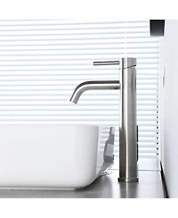 Midola Single Hole Single Handle Bathroom Sink Faucet, Modern Design, Easy to Install, Available in Brushed Nickel