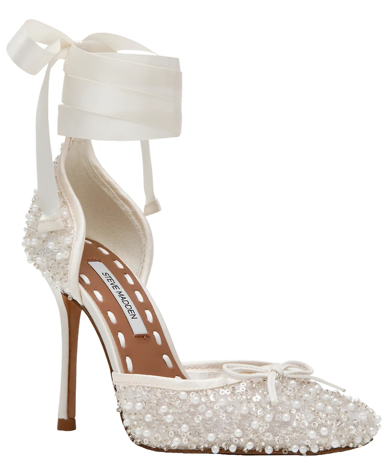 Steve Madden Women's Larina-r Lace-Up High-Heel Ballet Pumps