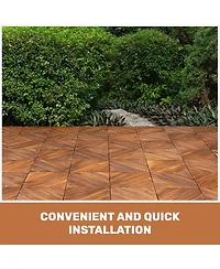 Streamdale Furniture Acacia Wood Interlocking Deck Tiles - Waterproof Outdoor Flooring