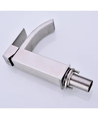 Midola Waterfall Spout Bathroom Sink Single Handle Faucet with Pop-Up Drain (with Overflow)