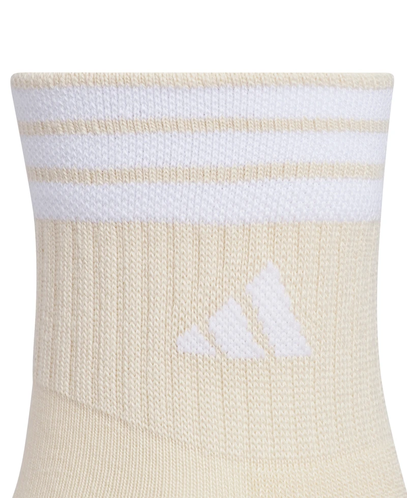 adidas Women's Cushioned 3-Stripe 4.0 High Quarter Socks, 3-Pack