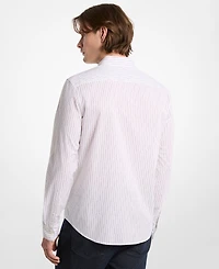 Michael Kors Men's Logo Lettering Pinstripe Long-Sleeve Shirt