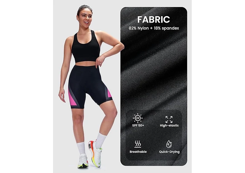 Sportneer Women Padded Bike Shorts – Large, Bicycle Cycling Shorts for Women's Biking, 4D Gel Padding for Mountain Bike and Road Bike