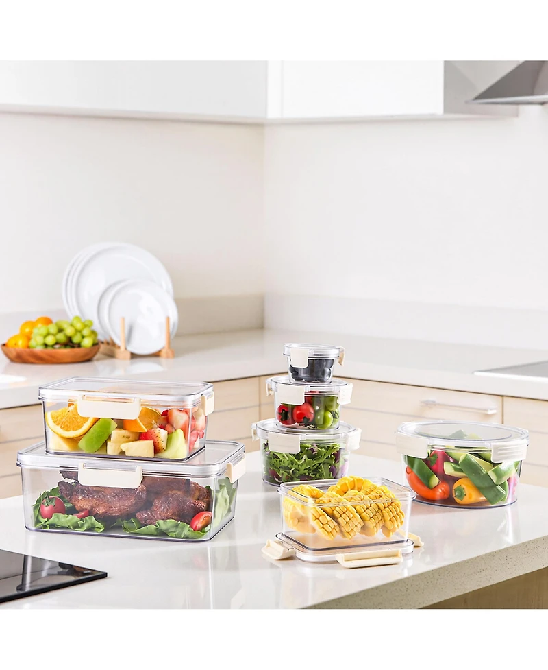 Sorbus Clear 4 Pack Round Stackable Food Storage Bowls with Airtight Lids for Pantry, Fridge, Mealprep and More