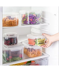 Sorbus 3 Pack Clear Stackable Plastic Food Storage Container with Airtight Lids for Pantry, Fridge, Mealprep and More