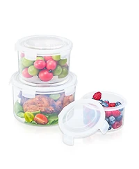 Sorbus 3 Pack Clear Stackable Food Storage Bowls with Airtight Lids for Pantry, Fridge, Mealprep and More