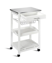 Gouun Rolling Kitchen Island Cart with Stainless Steel Top