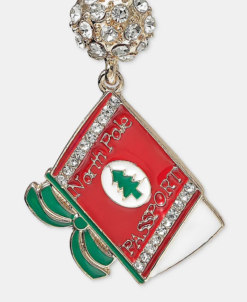 Holiday Lane North Pole Passport Drop Earrings, Macy's Exclusive
