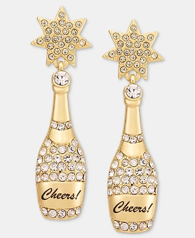 Holiday Lane Nye Champagne Cheers Earrings, Macy's Exclusive