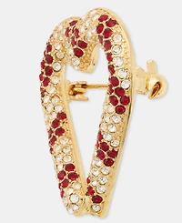 Holiday Lane Gold-Tone Red and White Heart Pin, Macy's Exclusive