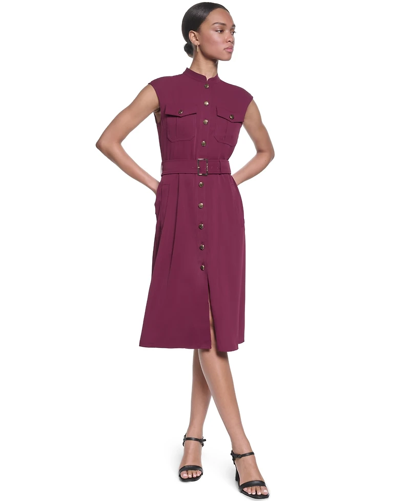 Karl Lagerfeld Paris Women's Mock Neck Shirt Dress