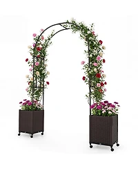 Gouun 91 in Garden Arch Trellis with 2 Self-Watering Planter Boxes