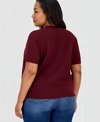 On 34th Trendy Plus Sweater-Knit T-Shirt, Macy's Exclusive